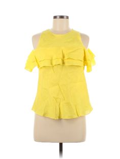 Assorted Brands Sleeveless Blouse Size: 6 Tops - used. No Fabric Content | Sleeveless Blouse: Yellow Tops - Size 6 Cheap Yellow Semi-stitched Blouse Piece, Yellow Sleeveless Spring Blouse, Yellow Sleeveless Cotton Tops, Sleeveless Yellow Blouse With Ruffles, Yellow Cotton Sleeveless Camisole, Forever 21 Yellow Sleeveless Top, Yellow Tops, Yellow Top, Sleeveless Blouse