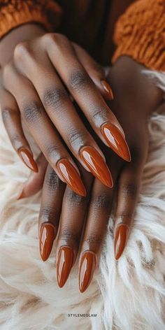 brittle nails vitamin deficiency Fall Almond Acrylic Nails Designs, Pumpkin Colored Nails, Autumnal Nail Art, Rust Color Nails Designs, Fall Nails Pedicure, Fall Designs Nails, Nails September 2024, September 2024 Nails, September Pedicure Colors