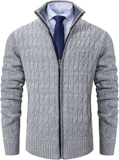 High quality thick knitted sweaters, durable, offers you warm and trendy styles. Warm zipper knit sweater cardigan for men, perfect as a Christmas gift, birthday gift, for yourself, your friend, your father or boyfriend
Men's zip front thermal sweater, good choice for early spring, fall and winter. Suitable for outdoor activities and daily casual life, such as work, party, dating, and etc
You can pair this men's casual sweaters cardigan with Mens Knitted Cardigan, Thick Knit Cardigan, Thermal Sweater, Men's Cardigan, Mens Cardigan, Mens Fashion Suits