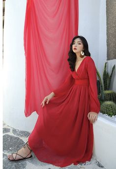 Name: Seaside holiday beach dress, travel dress, fairy dressMaterial:blendedColor:red,orangeFeatures:fairy.sexySize(cm):S,M,L,XL 1inch=2.54cmS:bust:86,waist:63,length:123,sleeve:58M:bust:90,waist:67,length:124,sleeve:59<p>L:bust:94,waist:71,length:125,sleeve:60</p><br/><p>XL:bust:100,waist:76,length:126,sleeve:61</p><br/><p>Note:Due to different measurement methods,there will be 1-3 error(unite:cm), please understand.</p><br/><p>Please Solid V-neck Chiffon Dress, Chiffon V-neck Bridesmaid Maxi Dress, Elegant Flowy Chiffon V-neck Dress, Flowy Chiffon V-neck Dress For Party, Red V-neck Chiffon Wedding Dress, Flowy Solid Chiffon Dress With V-neck, Flowy Solid Chiffon V-neck Dress, Solid Color Flowy V-neck Chiffon Dress, Red V-neck Chiffon Dress