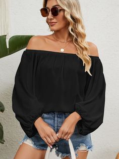 Cherish unforgettable moments in the Lilacoo Dreamy Off-the-Shoulder Solid Chiffon Top! This ethereal blouse, crafted from lightweight chiffon, features a straight collar and an off-the-shoulder design. The pullover style showcases delicate pleating, adding a touch of elegance. Designed for a relaxed, loose fit, the top falls to a moderate length . The enchanting lantern sleeves, reaching just below the elbow, complete the dreamy aesthetic. Fabric name: chiffonStyle: pulloverTechnology: pleatingVersion: loose typeLength: ordinary style (50cm < length ≤65cm)Collar type: straight collarSleeve type: lantern sleeveSleeve length: nine-point sleevesColor: white, black, pink, green, sky blueSize: S,M,L,XL,XXL Aesthetic Fabric, Dreamy Aesthetic, Sleeveless Dresses Casual, Push Up Swimsuit, Chiffon Fashion, Green Sky, Pink Midi Dress, Maxi Dress Party, Shoulder Design