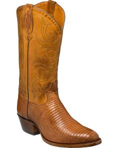 Tony Lama Men's Brandy Brilliant Teju Lizard Cowboy Boots - Round Toe, Tan Tecovas Boots Mens, Classic Black Boots, Dude Clothes, Custom Cowboy Boots, Tony Lama Boots, Wedding Boots, Country Weddings, Tony Lama, Mens Cowboy