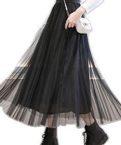 Non-stretch Full Length Skirt For Winter, Winter Full Length Stretch Maxi Skirt, Black Non-stretch Long Skirt, Winter Stretch Maxi Skirt, Winter Stretch Full-length Maxi Skirt, Black Non-stretch Maxi Skirt, Non-stretch Black Long Skirt, Non-stretch Full Length Fall Skirt, Non-stretch Tulle Maxi Skirt