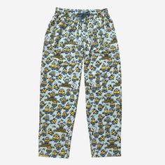 Create a cool, comfy look with the Men's Minions Knit Pajama Pants in Light Blue. Made from a blend of cotton and fleece fabric for comfortable wear, this pant is ideal for a relaxing stay at home day. The front drawstring closure on the pajama pants offers a customizable fit. Mix and match with other sleepwear to create a variety of bedtime and loungewear looks. Casual Sleep Pants, Comfortable Cotton Sleep Pants, Cotton Sleep Pants With Pockets, Casual Sleep Pants With Pockets, Casual Relaxed Fit Sleep Pants, Casual Cotton Sleepwear Trousers, Casual Sleepwear With Relaxed Fit Trousers, Cotton Sleepwear Trousers With Elastic Waistband, Comfortable Blue Pants For Pajama Party