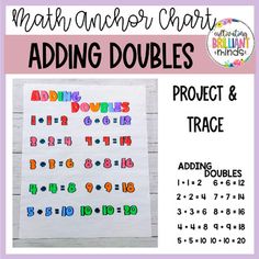 the addition chart for adding doubless with numbers and place value to add two digits