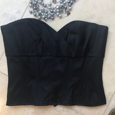 Exceptional Construction. Has 12 Panels, & Boning To Keep It In Place. It’s Gorgeous & Comfy Bin 4 Black Tops With Built-in Bra And Fitted Bodice, Sleeveless Fitted Bodice Corset For Evening, Fitted Underbust Bodice, Sweetheart Neckline Corset For Formal Wear, Elegant Tops With Built-in Bra, Elegant Corset With Lined Bodice For Night Out, Elegant Strapless Corset For Formal Occasions, Sleeveless Black Boned Bodice, Fitted Corset With Sweetheart Neckline And Built-in Bra