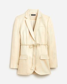 Shop  for the Rope-tie blazer in glossy twill for women. Find the best selection of women womens-categories-clothing-blazers-novelty available in-stores and on line. Elegant Spring Sport Coat For Workwear, Chic Business Sport Coat, Suit Guide, Hair Wrap Scarf, Spring Work Outfits, Jcrew Collection, Summer Suits, Linen Shop, Engineered Garments