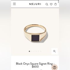 Mejuri Ring From Men’s Line But I Loved Wearing It On My Index Finger! Minor Scratches From Natural Wear And Tear. Mejuri Rings, Mejuri Jewelry, Index Finger, Ring Color, Signet Ring, Womens Jewelry Rings, Black Onyx, Onyx, Size 7