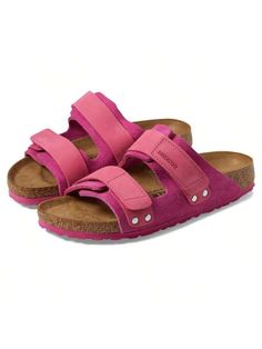 Tulipán fucsia Preppy,Vacación Collar     Embellished Casual Suede Sport Sandals With Cushioned Footbed, Casual Footbed Sandals With Textured Footbed, Casual Footbed Sandals With Textured Flat Heel, Comfortable Double Strap Leather Footbed Sandals, Casual Leather Footbed Slide Sandals, Outdoor Suede Sandals With Leather Footbed, Casual Synthetic Footbed Sandals With Textured Footbed, Casual Outdoor Footbed Sandals With Textured Footbed, Suede Sandals With Leather Footbed For Outdoor