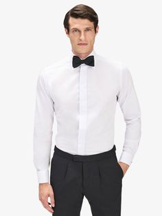 Men’s tuxedo shirts – White tuxedo shirt french cuffs.
The great celebrations in your life leave little room for compromise. Our classic white tuxedo shirt is a mix of elegance and contemporary style in perfect balance. 

Timeless details such as the evening cut away collar, hidden buttons with one visible black top button and French cuffs create a perfect black-tie shirt.
Material: 100% Cotton Pin Collar Shirt, Sleeve Garter, Tuxedo Shirt, White Tuxedo, Tie Shirt, Tuxedo Shirts, Blazer Shirt, Knit Blazer, Plain Shirts