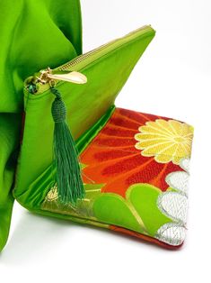 Handmade Unique Green Bags, Unique Green Bag As A Gift, Unique Green Bag For Gift, Handmade Green Clutch Pouch, Green Clutch Pouch For Gifts, Handmade Green Pouch, Handmade Green Rectangular Clutch, Green Clutch With Removable Pouch As Gift, Green Clutch With Removable Pouch For Gift