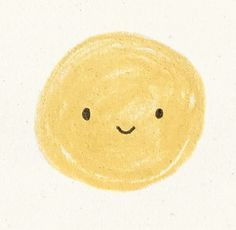 a drawing of a yellow smiley face on a white background