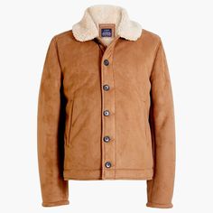 J. Crew Factory Faux Sheepskin Suede Bomber Jacket. Sold out online. Note: The jacket is cut slightly short in the body according to reviews online. Brand new with tags. Fall Outerwear With Fleece Lining And Sheepskin, Fall Sheepskin Outerwear With Fleece Lining, Casual Long Sleeve Sheepskin Outerwear, Casual Sheepskin Long Sleeve Outerwear, Casual Sheepskin Outerwear With Long Sleeves, Sheepskin Outerwear With Fleece Lining And Long Sleeves, Sheepskin Outerwear With Fleece Lining, Fitted Shearling Outerwear With Padded Collar, Winter Suede Outerwear For Work