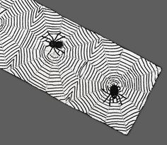 two spider webs in the middle of a black and white pattern on a piece of paper