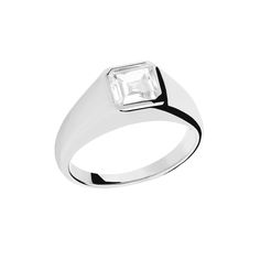 Define modern and sophisticated with the simple design of this radiant-cut cubic zirconia signet ring from PDPAOLA™ at Zales. Sterling silver The eye is drawn to the 6.0mm bezel-set radiant-cut shimmering white cubic zirconia at the center Subtly beveled edges and the tapered shank add dimension and depth Available in select sizes only Modern Diamond Signet Ring, Modern Square Cut Ring With Vs Clarity, Modern Square Cut Diamond Ring, Modern Diamond Solitaire Signet Ring, Modern White Gold Signet Ring With Brilliant Cut, Modern Sterling Silver Signet Ring With Vvs Clarity, Modern Cubic Zirconia Diamond Ring With Square Cut, Modern Cubic Zirconia Diamond Ring, Modern Square Cut Cubic Zirconia Diamond Ring