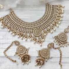 Asian Bridal Jewellery, Indian Wedding Video, Jhumki Earrings, Asian Bridal, Necklace Sets, Ivory Pearl, Jewellery Set