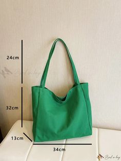 Bird in Bag - Premium Canvas Shoulder Bag: Elegant Tote with Spacious Interior for Womens School, Commuting, and Casual Shopping Needs Trendy Green Canvas Bag For Daily Use, Casual Solid Color Canvas Bag For Shopping, Green Shoulder Bag For Travel, Green Solid Color Shoulder Bag For Travel, Green Solid Color Travel Shoulder Bag, Casual Green Canvas Bag With Double Handle, Green Casual Shoulder Bag For Shopping, Casual Green Shoulder Bag For Shopping, Casual Green Square Canvas Bag