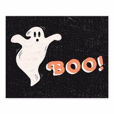 a ghost with the word boo on it