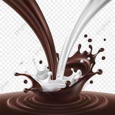 milk and chocolate splashing into each other