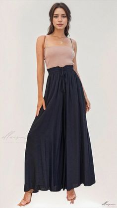 Elluis - Premium Wide-Leg Trousers Featuring Elastic Waistband and High-Waist Maxi Skirt Pants Styling Wide Leg Pants, High Waisted Maxi Skirt, Wide Leg Trousers, Skirt Pants, Dressmaking, Leg Pants, Wide Leg Pants, Maxi Skirt, High Waist