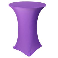 a purple round table cover on a white background