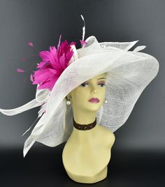 Note: Secondary color means feather flower options. ✿*.Key Features.*✿ This hat is updated on M22019 hat. A double feather flowers are attached. It's a floppy wide brim hat with big bows, two long sinamay ribbons and 4 pieces of supper long trimmed feathers except the feather flowers, very stunning and beautiful hat. Great for Kentucky derby, weddings, church, Easter, Royal Ascot, horse races, cocktails, tea party, or any hat wearing occasion. Hat base size: From front to back around : 21" (53cm Adjustable Wedding Hat With Feather Trim, Ostrich Feather Hat For Royal Ascot Races, Feathered Mini Hats For Wedding And Kentucky Derby, Feathered Costume Hats For Kentucky Derby And Wedding, Kentucky Derby Wedding Hats And Headpieces With Feathers, Wedding Mini Hat With Feather Trim For Kentucky Derby, Kentucky Derby Wedding Feathered Costume Hat, Kentucky Derby Wedding Mini Hat With Feather Trim, Ostrich Feather Hats For Spring Races