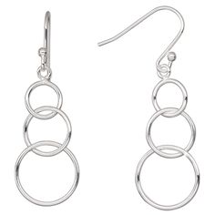 Create Compliments® sterling silver earrings with a triple hoop design feature unmistakable quality and are priced to make everyone smile. Everyday Silver Hoop Earrings With French Hook, Silver Sterling Hoop Earrings With French Hook, Silver Jewelry With French Hook And Round Shape, Silver Round Jewelry With French Hook, Sterling Silver Jewelry With French Hook, Hoop Design, Fire Mountain Gems And Beads, Fire Mountain, Fire Mountain Gems