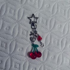 cherry keychain -  gummy bear and pearl charms Cherry Keychain, Phone Plug, Gummy Bear, Pearl Charms, Gummy Bears, Mobile Phone Accessories, Phone Accessories, Key Chain, Halloween Shopping