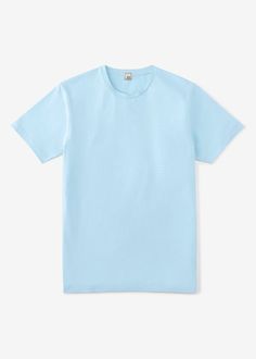 Always in shape.A little more length and weight, a lot more elasticity. It stretches to fit you in the moment, and never loses its shape. Looking for a smaller size? Hit this. Baby Blue Shirt, Guys Clothing Styles, L And Light, Clothing Styles, Blue Tshirt, Crop Shirt, Baby Tshirts, Blue Shorts, Straight Cut