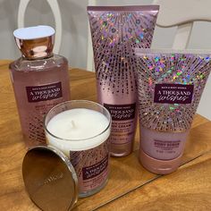 Nwt. Bath And Body Works, 4- Piece Candle/Body Care Set. Set Includes: 1 - 8oz. Exfoliating Glow Body Scrub, 1 - 8 Oz. Ultimate Hydration Body Cream, 1 - 10 Oz. Body Wash, And 1 - 8oz. Single Wick Candle. Scent: A Thousand Wishes. A Festive Blend For Pink Prosecco, Sparkling Quince And Crystal Peonies. Fragrance Notes: Pink Prosecco, Sparkling Quince, Crystal Peonies, Gilded Amber And Amaretto Crme. Makes A Beautiful Gift Or Treat Yourself! New, With Tags. Stored In Smoke-Free Home. Scented Candles Bath And Body Works, Body Care Set, Pink Prosecco, A Thousand Wishes, Bath N Body Works, Hydrating Cream, Wick Candle, Fragrance Notes, Body Skin