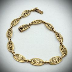 "TAKE ADVANTAGE OF OUR $100 DISCOUNT ON THIS BEAUTIFUL ITEM   A description is available following the details.  Please, read on.  DETAILS: Material: 18K solid gold Size: 19.7cm (7 1/2\") Style: byzantine, link bracelet Period: genuine Art Nouveau (Ca. 1910s) Origine: France Provenance: An estate sale Additional remarks: stamped with the eagle head mark, the official French mark, to guarantee its 18K solid gold content. The bracelet also features a maker's mark N.b.: We guarantee the authenticity of our items. Each one of them has been evaluated by our experts and checked by our competent jeweler. DESCRIPTION: This beautiful 18K solid gold bracelet  was crafted in 1910s.  It is a perfect symbol of the Art Nouveau period which is characterized by floral motifs, scrolls and volutes. Today, A Midwest Art, Byzantine Jewelry, Solid Gold Bracelet, French Jewelry, Stamped Bracelet, Italian Jewelry, Eagle Head, The Eagle, Art Objects