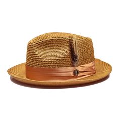 This hand-woven natural poly-braid fedora hat is perfect for any number of occasions. However, this isn't your ordinary fedora. Featuring a snap brim with a vented crown is the perfect answer to every warm weather wardrobe question. The snap brim can be worn up or down and the vented crown is blocked in a traditional center dent style and is surrounded by a satin hat band. The interior features a cotton moisture wicking inner band for an added level of comfort. Brim: 2.25" Snap Material: 100% Na Straw Fedora, Knitwear Men, Hat Band, Fedora Hat, Summer Outfit, Color Choices, Warm Weather, Fedora, Hand Woven