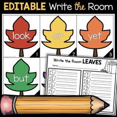 an editable leaf themed writing activity for the classroom