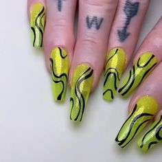 Neon Long Nail Designs That Break the Mold #naildesignsjournal #nails #nailart #naildesigns #frenchnails #coffinnails #almondnails #ombrenails #gelnails #acrylicnails #nailpolish #ovalnails #shortnails #fallnails #fallnailcolors #autumnnails #longnails Neon Long Nails, Yellow Neon, Fall Nail Colors