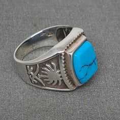 Impressive High- Quality Crafted Ring, Made Of 925 Sterling Silver Set With Turquoise Stone. Metal Purity: Solid 925 Sterling Silver Stone Type: Turquoise Stone Size: 12mm X 9mm Total Weight: 6.4g. Size: 9. Size Can Be Adjusted Up. Included: Silver & Gold Polishing Cloth With Lasting Shine. Classic Blue Turquoise Ring Stamped 925, Classic Blue Turquoise Ring In Sterling Silver, Elegant Polished Sterling Silver Turquoise Ring, Elegant Sterling Silver Turquoise Ring With Polished Finish, Elegant Sterling Silver Hallmarked Turquoise Ring, Classic Blue Turquoise Sterling Silver Ring, Elegant Hallmarked Sterling Silver Turquoise Ring, Elegant Hallmarked Turquoise Ring In Sterling Silver, Classic Turquoise Signet Ring As Gift