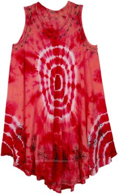 A flattering and attractive free-size over-the-top dress with embroidery highlights.  Its attractive tie-dye effect features a flattering fit on all body types and will be your summer beach party and free-wheeling vacation dress. #tlb #Misses #HighLow #beachwrap #TieDye #bohemianfashion #Beachcoverup #beachdress #swimsuitcoverup #tiedyecoverup Sleeveless Tie Dye Mini Dress For Summer, Summer Tie Dye Sleeveless Mini Dress, Summer Sleeveless Tie Dye Mini Dress, Flowy Tie-dye Sundress For Summer, Tie Dye Beach Dress For Summer Festivals, Casual Tie Dye Beach Dress For Festival, Dress Swimsuit, Cover Up Beach, Dress With Embroidery