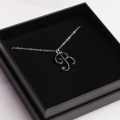 Letter B Initial Necklace Cursive B initial | Etsy Elegant Silver Initial Necklace With Monogram, Elegant Silver Monogram Initial Necklace, Elegant Silver Initial Necklace For Personalized Gift, Sterling Silver Monogram Pendant Initial Necklace, Mother's Day Sterling Silver Monogram Charm Necklaces, White Gold Initials Pendant Necklace, Mother's Day Sterling Silver Monogram Charm Necklace, White Gold Initial Necklace For Gift, Sterling Silver Monogram Charm Necklace For Mother's Day