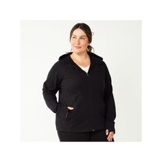 Layer your athleisure look with this women's Tek Gear Essential hooded jacket. Click on this WOMEN'S GUIDE to find the perfect fit and more! TECHNOLOGIES & FEATURES Moisture-wicking technology 2 pockets Zipper front Long sleeves with thumbholesFIT & SIZING 27 3/4-in. approximate length from shoulder to hem Regular fitFABRIC & CARE Cotton, polyester spandex Machine wash Imported Size: 1X. Color: Black. Gender: female. Age Group: adult. Athleisure Hooded Jacket For Outdoor Activities, Functional Hooded Jacket With Adjustable Hood For Workout, Functional Workout Hooded Jacket With Adjustable Hood, Athleisure Moisture-wicking Hooded Jacket, Sporty Stretch Hooded Jacket For Outdoor Activities, Sporty Outerwear With Double-lined Hood For Workout, Sportswear Hooded Jacket With Drawstring Hood For Workout, Sportswear Hooded Jacket For Workout, Black Workout Outerwear With Drawstring Hood