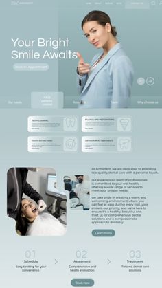 the website design for dental clinic