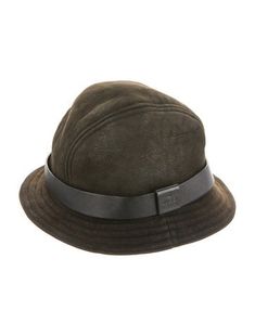 Brown and black leather Gucci hat with tonal stitching throughout and leather trim. Designer size M. Unfortunately, due to restrictions, this item may not be eligible for shipping in all areas. Luxury Brown Gucci Hat, Leather Bucket Hat, Gucci Hat, Gucci Leather, Leather Bucket, Work Bags, Saint Laurent Bag, Accessories Jacket, Christian Louboutin Shoes