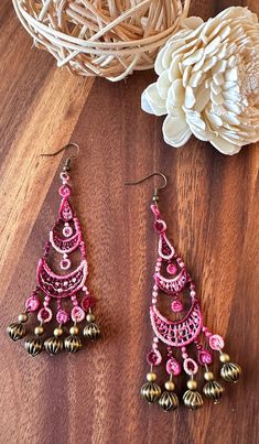 A fun design I have featured a lot in my store! This multicolored thread is beautiful shades of pink and maroon. The added antique brass beads give them some weight to get them swinging! 3 inch length drop. Direct message me for any other colors and look for more of these in the future. Pink And Maroon, Lace Earrings, Brass Beads, Fun Design, Embroidered Lace, Other Colors, Antique Brass, Jewelry Earrings Dangle, Etsy Earrings