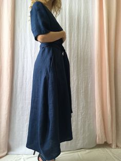 "Linen dress for women with belt, it's elegant, minimalist, and is sure to compliment every occasion, from formal gatherings to outings with friends. Made from 100% European flax, length in front is ± 120 cm(47\"), on back 138 cm(54\") Before placing an order, check the approximate measurements given below. If you are unsure about your size or would like to adjust the length of the item, you could leave your personal measurements (height, bust, waist and hips) in a personalization box. SIZE and Relaxed Fit V-neck Dress With Tie Waist, Elegant Belted Beach Dress, Chic Linen Belted Midi Dress, Solid Dresses With Tie Waist For Daywear, Dresses With Tie Waist For Daywear, Fitted Belted Linen Dress, Belted Solid Color Midi Dress For Summer, Summer Solid Color Belted Midi Dress, Summer Belted Midi Dress