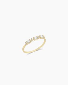 This sophisticated Baguette White Topaz and Diamond Ring is crafted from fine gold and accented with sparkling topaz gemstones and diamonds for a truly luxurious feel. It is a statement piece that will add a touch of class and elegance to any outfit. Baguette White Topaz And Diamond Ring in 14k Solid Gold, Women's Size 5 by gorjana Topaz And Diamond Ring, Baguette Band, Black Labradorite, Orange Agate, Topaz Stone, Stackable Ring, Ring Size Guide, Topaz Gemstone, Gold Band