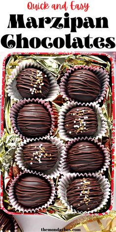 Marzipan Chocolates in a gift tin Vegan Marzipan, Sweet Balls, Marzipan Candy, Almond Candy, Marzipan Recipe, Christmas Candy Gifts, Chocolate Candy Recipes, Homemade Food Gifts, Christmas Food Gifts