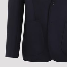 Brioni Navy-Blue Sapphire Wool Ds Jacket. Crafted in wool and silk blend. Notched collar, front buttoned fastening, side pockets, tonal stitching, long sleeves, buttoned cuffs, round hem. Designer Single-breasted Suits With Long Sleeves, Designer Tailored Long Sleeve Blazer, Tailored Designer Long Sleeve Blazer, Designer Long Sleeve Suit With Button Closure, Designer Semi-formal Blazer With Concealed Placket, Designer Semi-formal Long Sleeve Blazer, Designer Long Sleeve Blazer For Business, Designer Tailored Blazer With Welt Pockets, Modern Tailored Long Sleeve Blazer