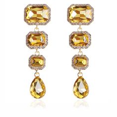 PRICES MAY VARY. Vintage Rhinestone Dangling Earrings Design: The Long Rhinestone Earrings Hit on Three Key Trends At Once: Vintage Style, Teardrop Chandelier Design, and Bright Colors. They are a Must for Any Jewelry Lover, Earring Collectors and Lovers of Dangle Earrings. The Gold Rhinestone Earrings Can Be Matched with Different Outfits, Complement Different Looks, They Will Make You More Charming, Elegant and Beautiful High Quality Material: The Bling Rhinestone Dangling Earrings are Made of Rectangular Crystal Earrings For Party, Gold Rectangular Crystal Earrings For Party, Yellow Dangle Crystal Earrings For Party, Yellow Dangle Crystal Party Earrings, Cocktail Party Jewelry, Teardrop Chandelier, Gold Rhinestone Earrings, Cocktail Jewelry, Earrings Design