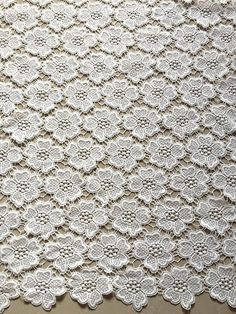 Pure white Guipure lace fabric Embroidered lace Wedding Lace Pillow, Geometric Lace, Nigerian Lace, Step By Step Crochet, Crochet Lace Pattern, Embroidered Lace Fabric, Bridal Flower, Wedding Lace, Flower Lace