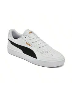 A subtle spin on a classic 1980s basketball silhouette, the Puma Men's Caven 2.0 Low Casual Sneakers represent the epitome of casual, sports-infused style. Laid-back and super comfy, these sneakers embody the crisp, California-cool vibe to level up your relaxed look. 
Casual athletic-inspired sneakers 
Smooth synthetic leather upper 
Puma Formstrip at sides 
Metallic detailing adds shine to the look 
Lace closure for a secure fit 
Cushioned collar and insole 
Stacked rubber midsole 
Durable rubb Modern Basketball Shoes With Vulcanized Sole, Casual Basketball Shoes With Perforated Toe Box, Low-top Synthetic Puma Basketball Shoes, Casual Puma Basketball Shoes In Synthetic, White Puma Basketball Shoes For Streetwear, Sporty Low-top Basketball Shoes With Puma Logo, Sporty Low-top Puma Basketball Shoes, Casual Puma Sneakers With Logo, Urban Low-top Puma Sneakers