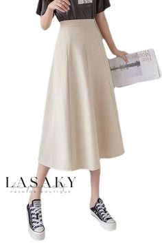 Lasaky - Tailored High-Waisted A-Line Tulle Skirt Designed for Flattering Wide Hips and Enhancing Long Legs Elegant A-line Bottoms With Elastic Waistband, Elegant Non-stretch Full Skirt Bottoms, Elegant Plain Skirt Bottoms, Elegant Plain Bottoms For Spring, Pleated Tulle Skirt, Pleated Tulle, Umbrella Skirt, Skirt Design, Types Of Skirts