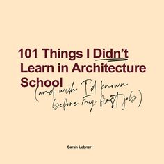 the cover of 101 things i didn't learn in architecture school